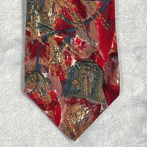 Christian Dior Monsieur Silk Tie Abstract Red Green Blue Gold Pattern Made Italy